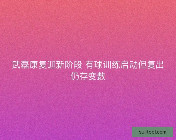 武磊康复迎新阶段 有球训练启动但复出仍存变数